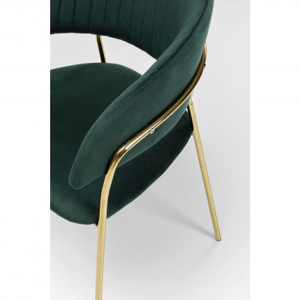 Chair with armrests Belle velvet green Kare Design