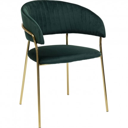 Chair with armrests Belle velvet green Kare Design