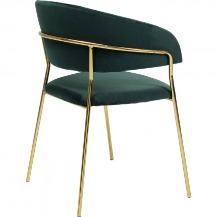 Chair with armrests Belle velvet green Kare Design