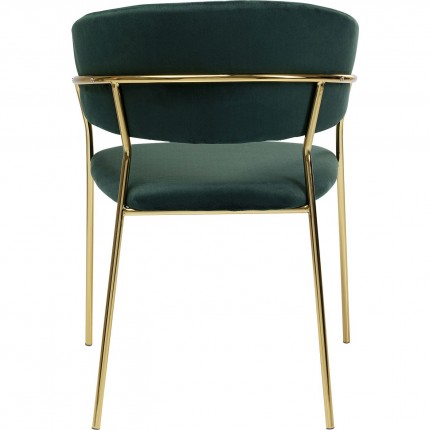 Chair with armrests Belle velvet green Kare Design