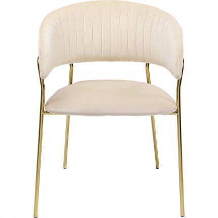 Chair with armrests Belle velvet creme Kare Design