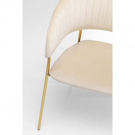 Chair with armrests Belle velvet creme Kare Design