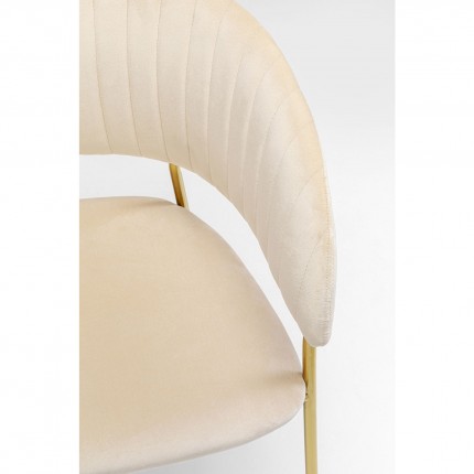 Chair with armrests Belle velvet creme Kare Design