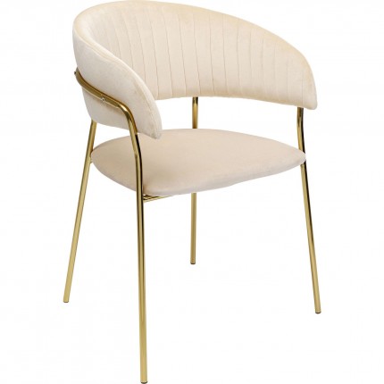 Chair with armrests Belle velvet creme Kare Design