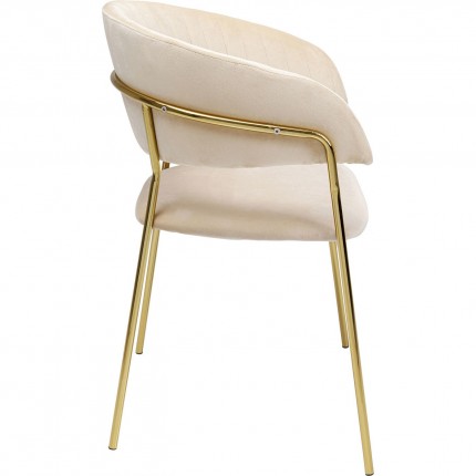 Chair with armrests Belle velvet creme Kare Design