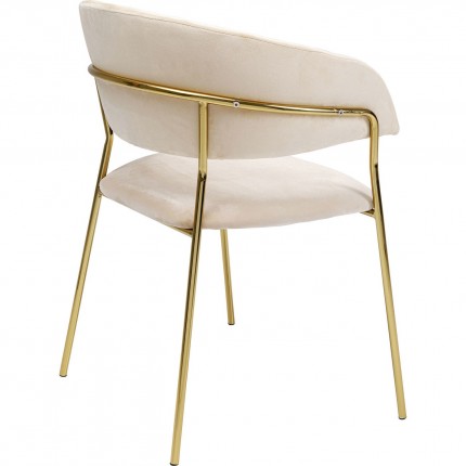 Chair with armrests Belle velvet creme Kare Design