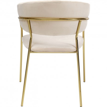 Chair with armrests Belle velvet creme Kare Design