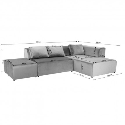 Corner Sofa Infinity Creme Right Kare Design