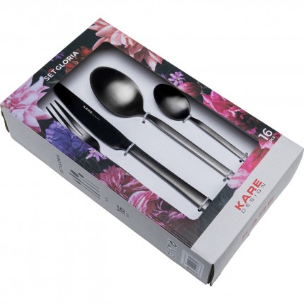 Cutlery Gloria Matt Black (16-part) Kare Design