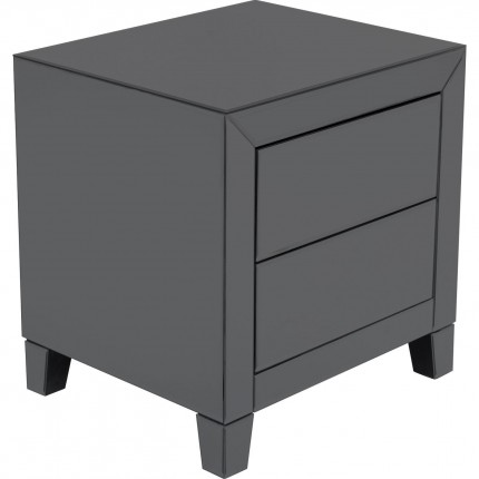 Nightstand Luxury Push 2 Drawers Grey Kare Design