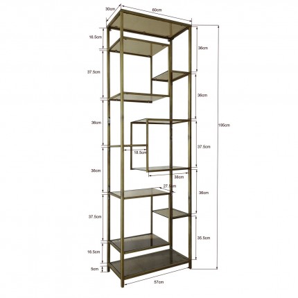 Shelf Loft 195x60cm Gold Kare Design