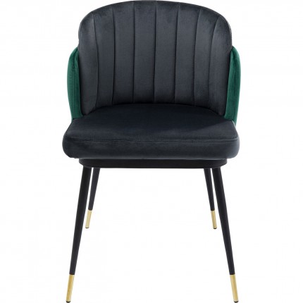 Chair Hojas velvet grey and green Kare Design