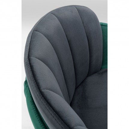 Chair Hojas velvet grey and green Kare Design