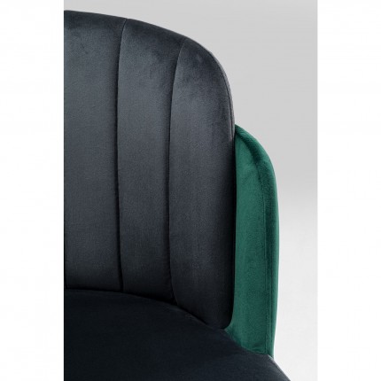 Chair Hojas velvet grey and green Kare Design