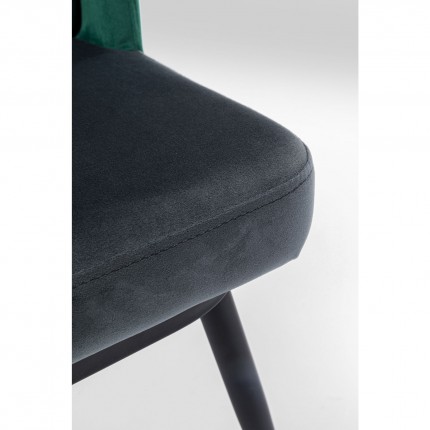 Chair Hojas velvet grey and green Kare Design