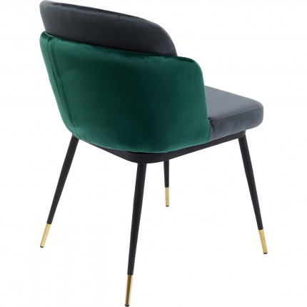 Chair Hojas velvet grey and green Kare Design