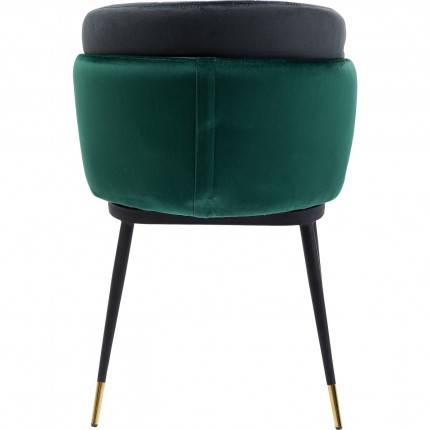 Chair Hojas velvet grey and green Kare Design