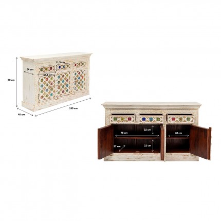 Sideboard Bazar 3 doors 3 drawers Kare Design