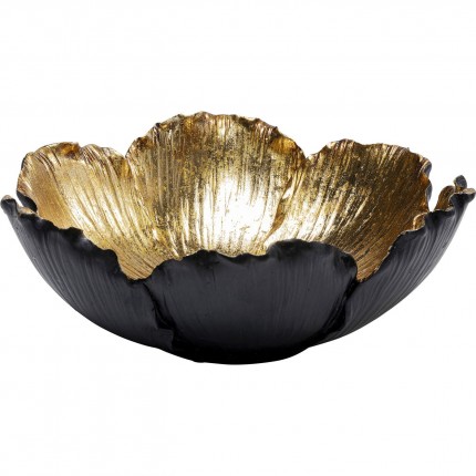 Deco Bowl Flower Bloom Black Gold Ø25cm Kare Design