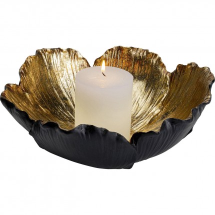 Deco Bowl Flower Bloom Black Gold Ø25cm Kare Design