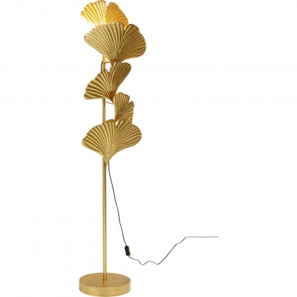 Lampadaire feuilles de ginkgo 160cm dorées Kare Design