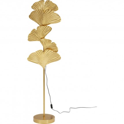 Lampadaire feuilles de ginkgo 160cm dorées Kare Design