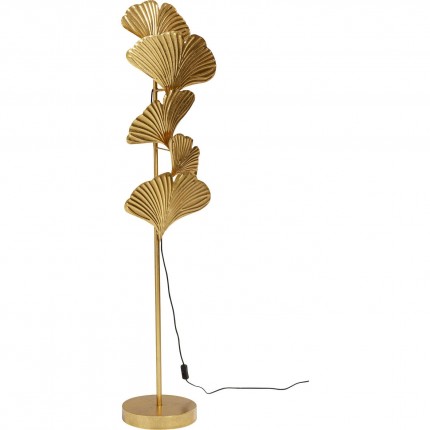 Lampadaire feuilles de ginkgo 160cm dorées Kare Design