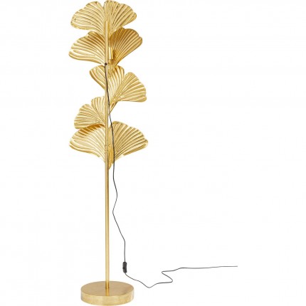 Lampadaire feuilles de ginkgo 160cm dorées Kare Design