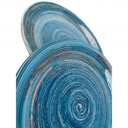 Assiettes Swirl 27cm bleues set de 4 Kare Design