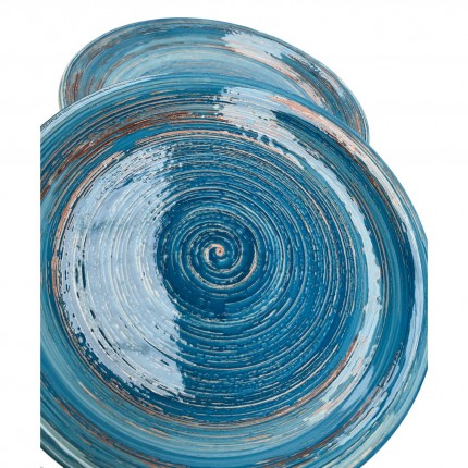 Assiettes Swirl 27cm bleues set de 4 Kare Design