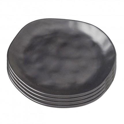 Plate Organic Black Ø20cm (4/Set) Kare Design