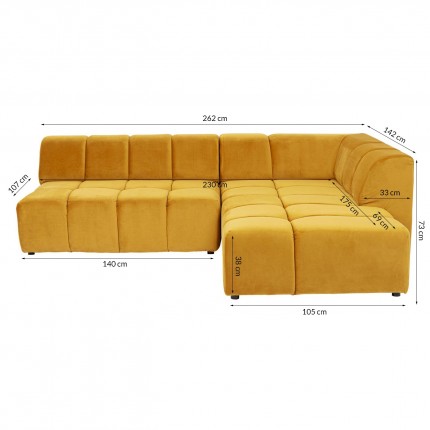 Corner Sofa Belami Ochre Right Kare Design