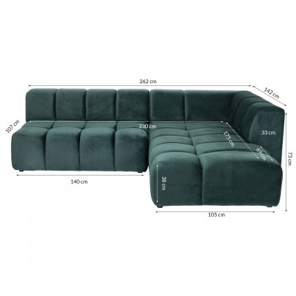 Corner Sofa Belami Dark Green Right Kare Design