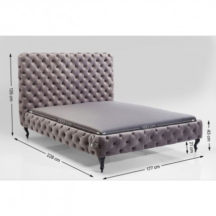 Bed Desire High Silver Grey Kare Design