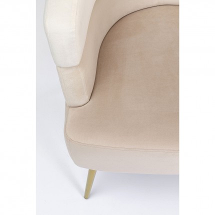 Armchair Sandwich velvet creme Kare Design