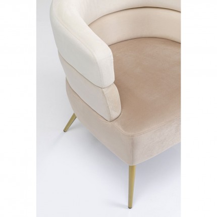 Armchair Sandwich velvet creme Kare Design