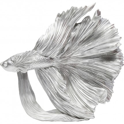 Déco poisson combattant 34cm argenté Kare Design