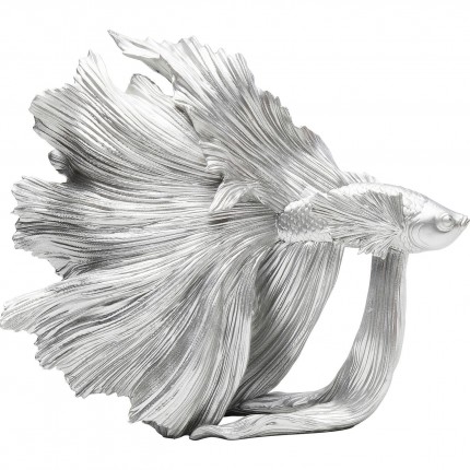 Déco poisson combattant 34cm argenté Kare Design