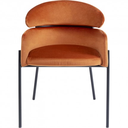 Chair with armrests Alexia velvet orange Kare Design