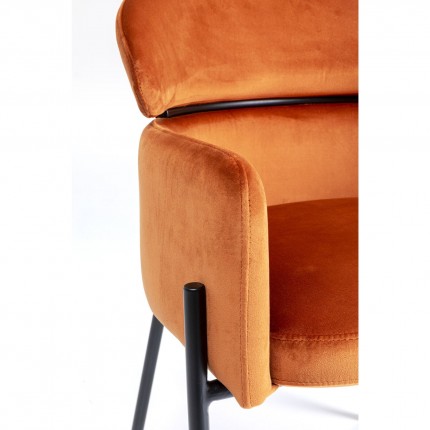 Chair with armrests Alexia velvet orange Kare Design