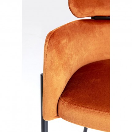 Chair with armrests Alexia velvet orange Kare Design