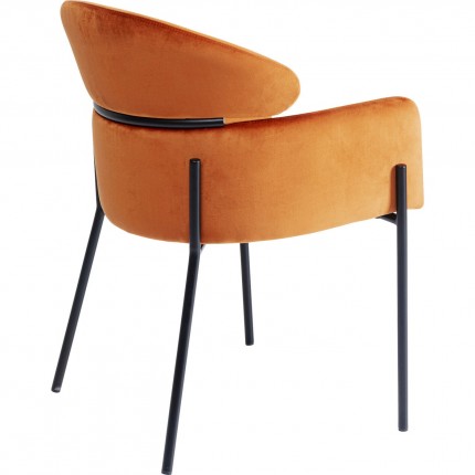 Chair with armrests Alexia velvet orange Kare Design