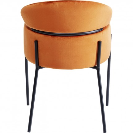 Chair with armrests Alexia velvet orange Kare Design