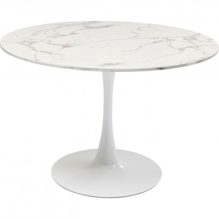 Table Schickeria Ø110cm marbleprint white Kare Design