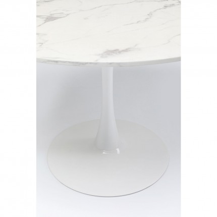 Table Schickeria Ø110cm marbleprint white Kare Design