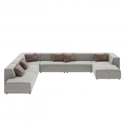 Corner Sofa Infinity Grey XXL 6-Seater Kare Design