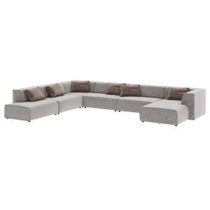 Corner Sofa Infinity Grey XXL 6-Seater Kare Design