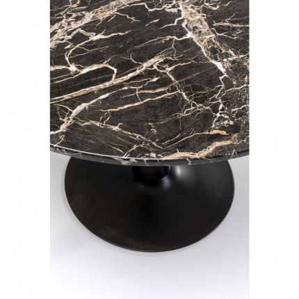 Table Schickeria Ø110cm marbleprint black Kare Design