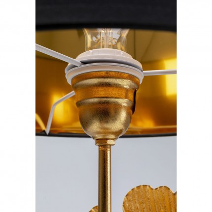 Table Lamp gingko leaves gold and black Kare Design