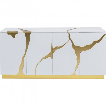 Sideboard Cracked white and gold Kare Design